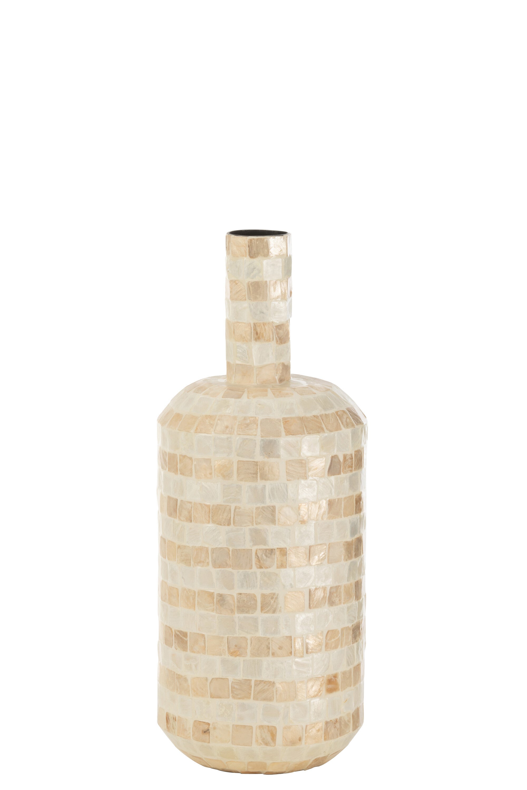 VASE BOTTLE SHELLS/PAPER (19x19x52cm) - Aljraiwy Online