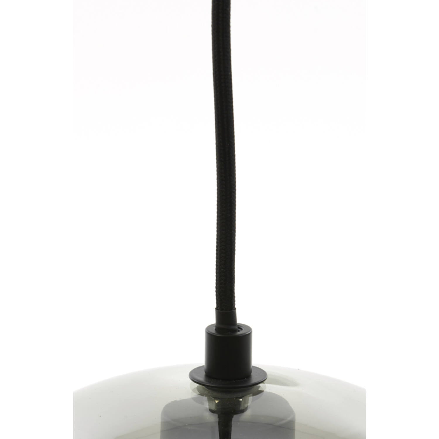 Hanging lamp 30x28 cm SUBAR matt black+smoked glass - Aljraiwy Online