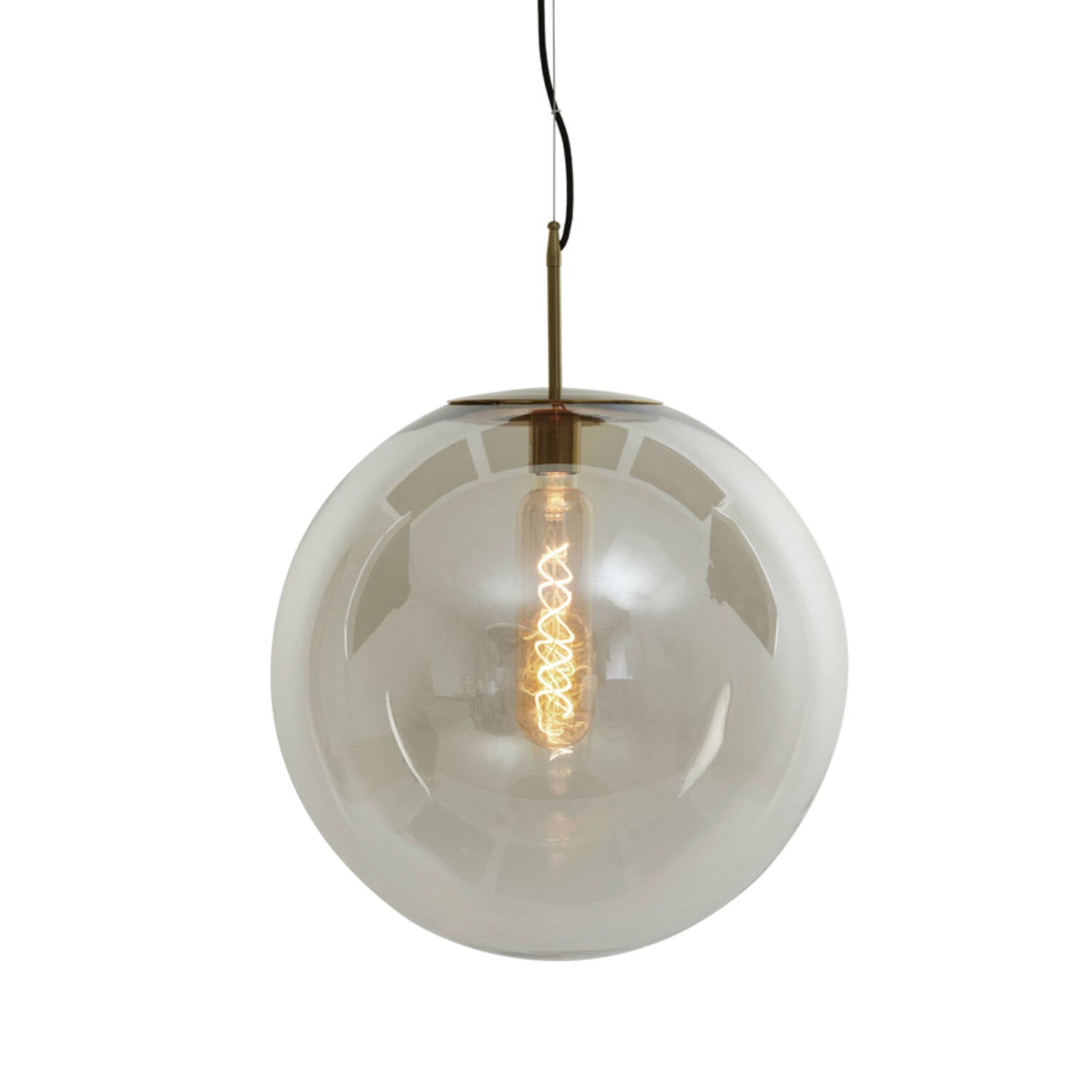 Hanging lamp 48 cm MEDINA antique bronze+glass clear - Aljraiwy Online