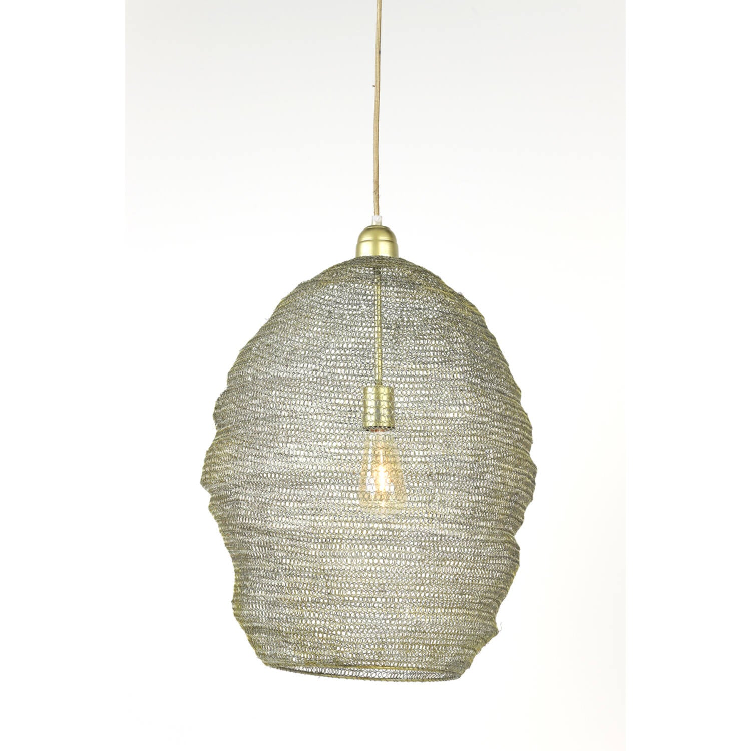 Hanging lamp 45x60 cm NIKKI wire light gold - Aljraiwy Online