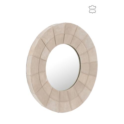 Mirror Border Round Leath (70x7x70cm) - Aljraiwy Online